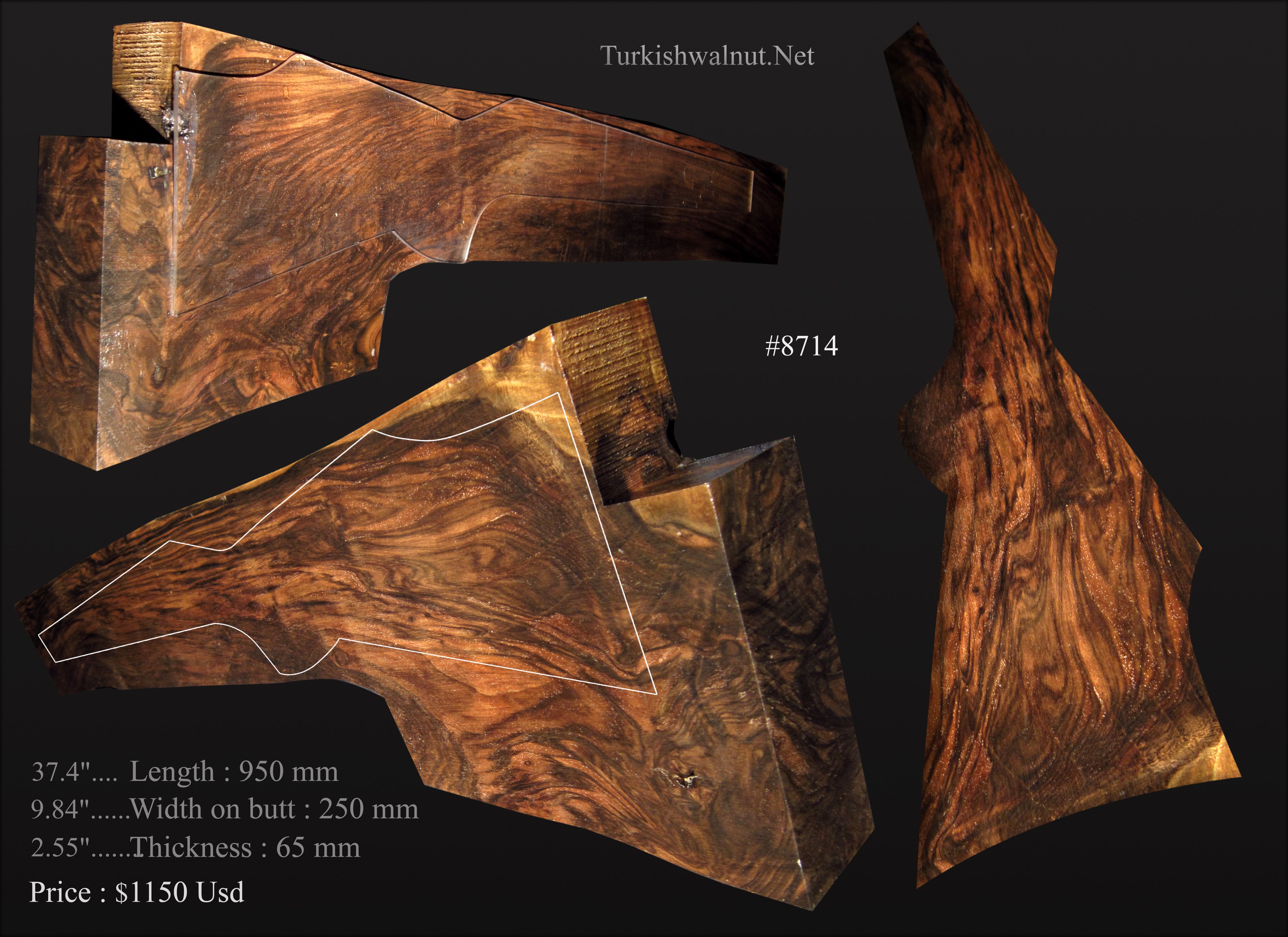 Rifle Blanks & Mannlicher stock blanks Turkish Walnut Lux High Grade Walnut Carbine Blanks