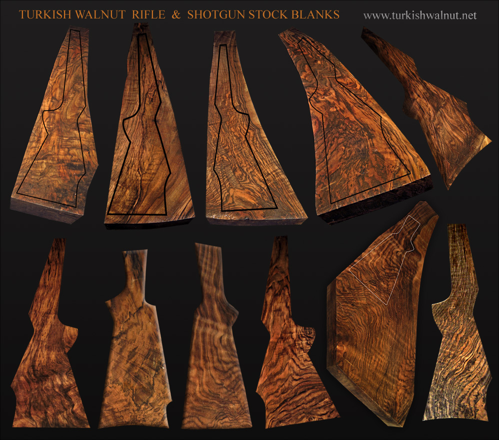 Turkish walnut rifle and shotgun stock blanks