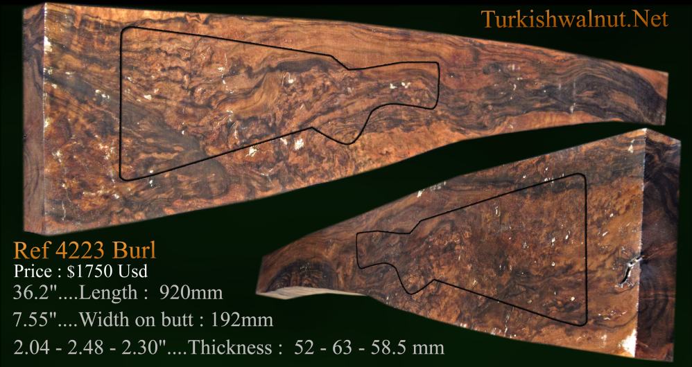 Over and under shotgun stock blank