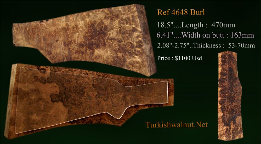 birdseye circassian gunstock blank