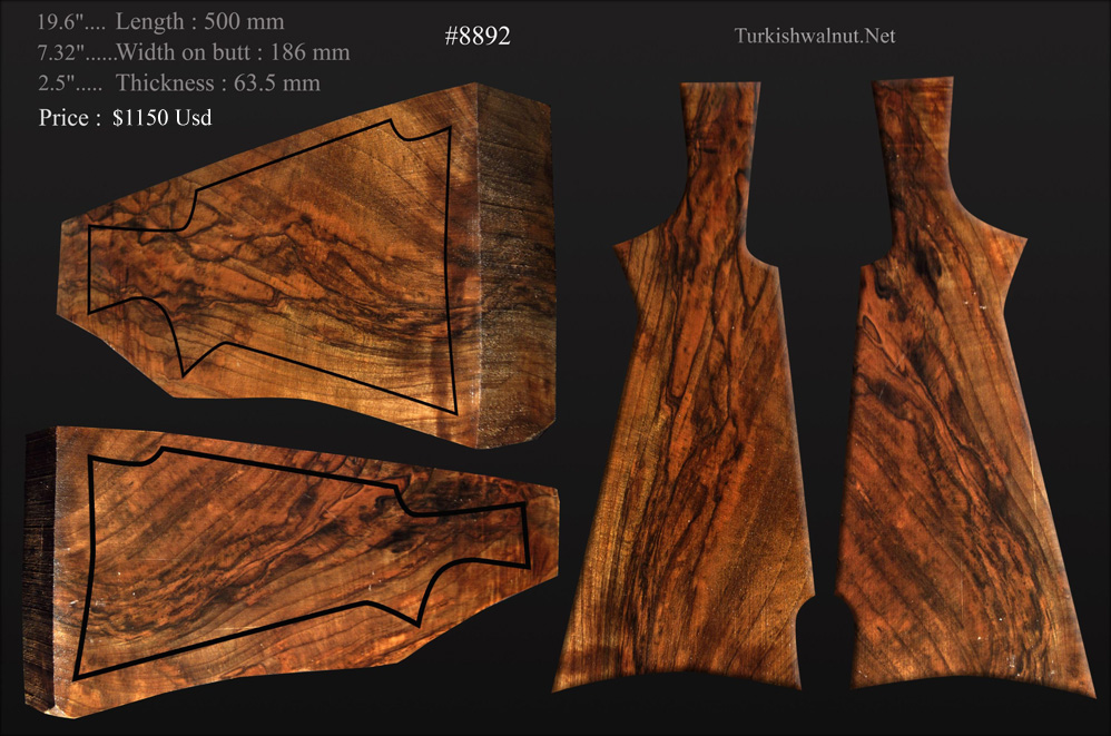 Turkish walnut shotgun stock blank.
