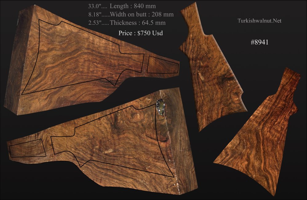 Turkish walnut shotgun stock blank