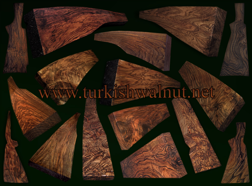 Exhibition grade AAAAA Fancy Highly figured Figured Turkish walnut gunstock shotgun rifle blanks sidebyside ou