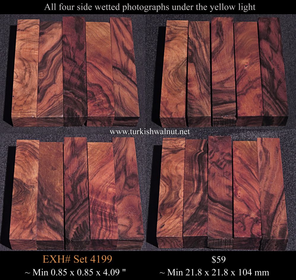 High grade Turkish walnut pen blanks